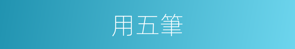 用五筆的意思