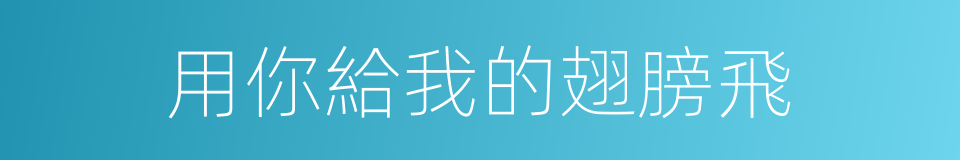 用你給我的翅膀飛的同義詞