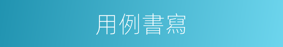 用例書寫的意思