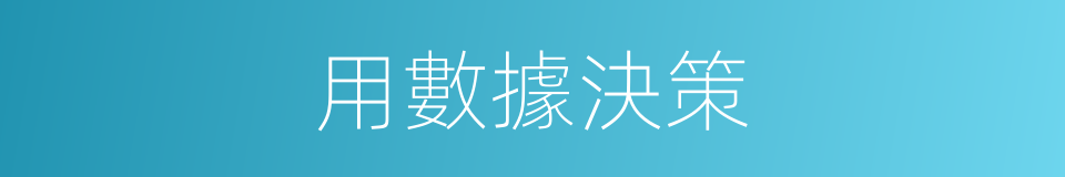 用數據決策的同義詞
