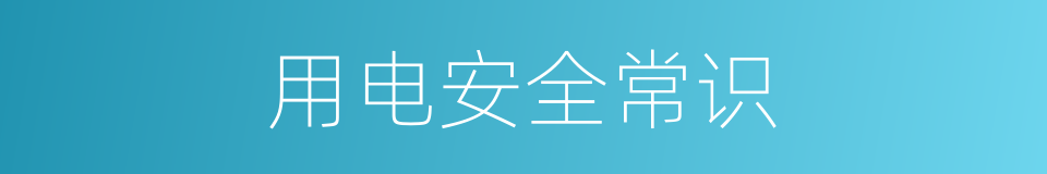 用电安全常识的同义词
