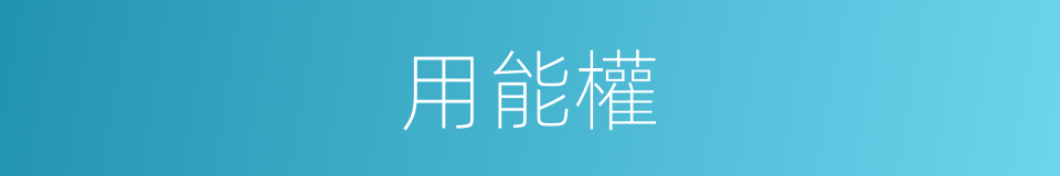 用能權的同義詞