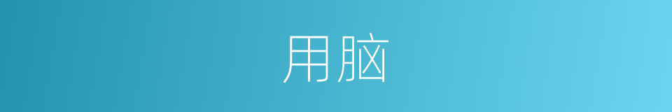 用脑的意思
