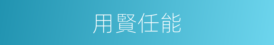 用賢任能的意思