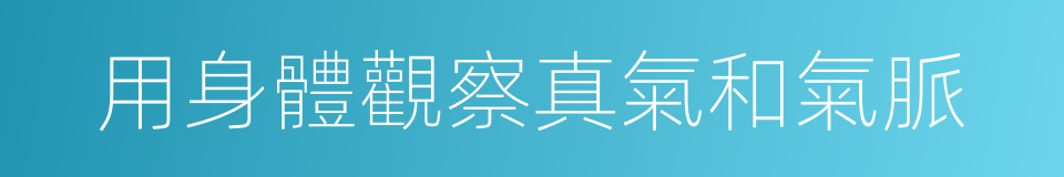 用身體觀察真氣和氣脈的同義詞