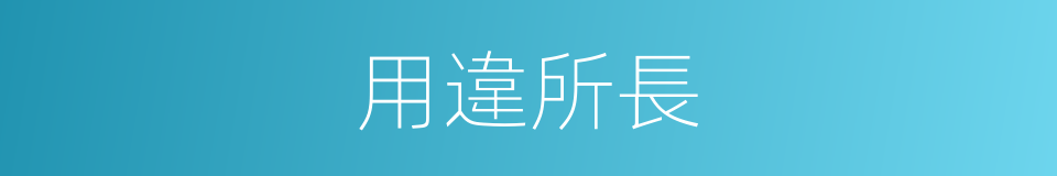 用違所長的意思