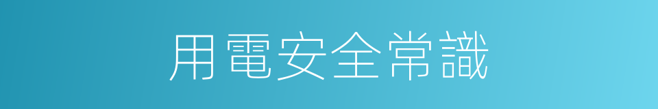 用電安全常識的同義詞