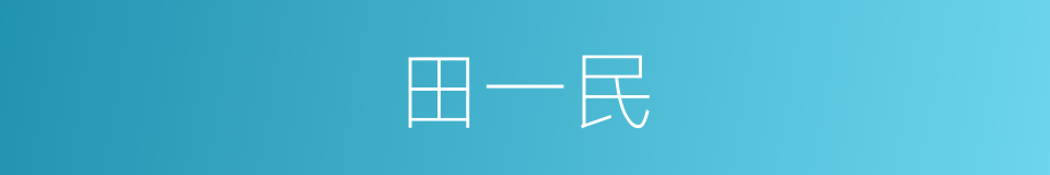 田一民的同义词