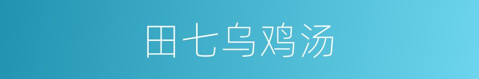 田七乌鸡汤的同义词