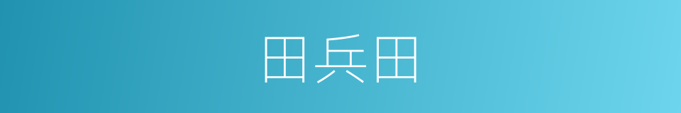 田兵田的意思