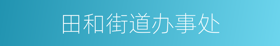 田和街道办事处的同义词