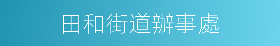 田和街道辦事處的同義詞