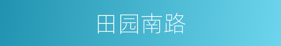 田园南路的同义词