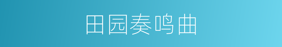 田园奏鸣曲的同义词