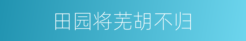 田园将芜胡不归的同义词