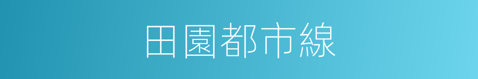 田園都市線的同義詞