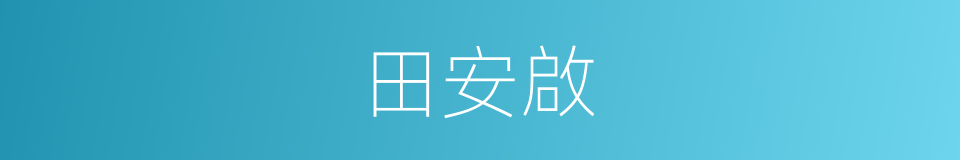 田安啟的同義詞