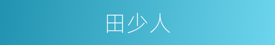 田少人的同义词