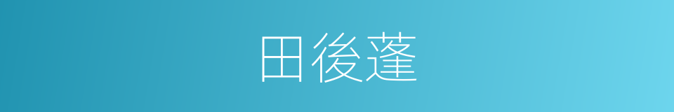 田後蓬的同義詞