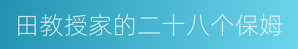 田教授家的二十八个保姆的同义词