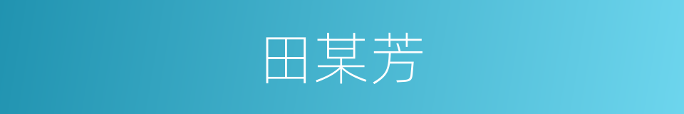 田某芳的意思