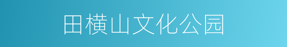 田横山文化公园的同义词