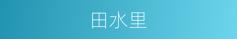 田水里的同义词