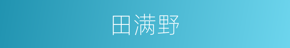 田满野的同义词