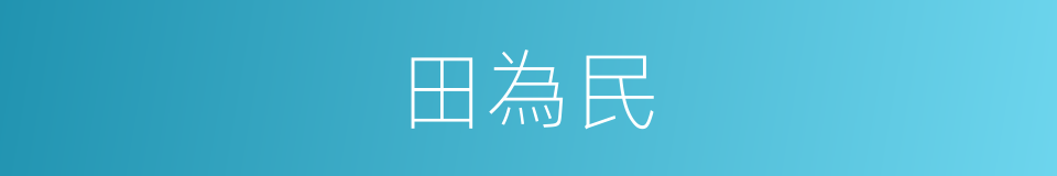 田為民的同義詞