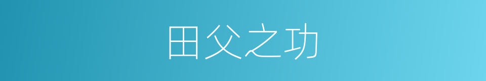 田父之功的意思