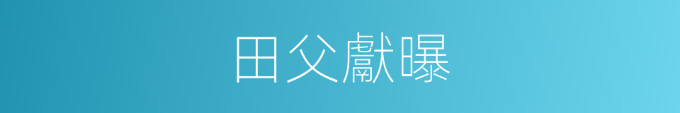 田父獻曝的意思