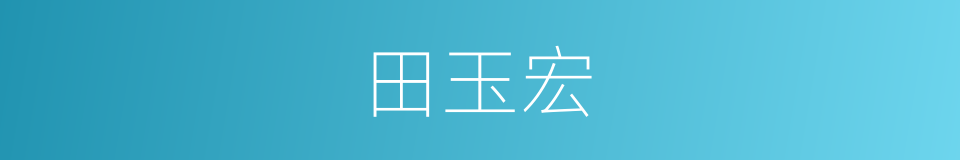 田玉宏的同义词