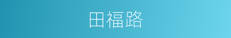 田福路的同义词