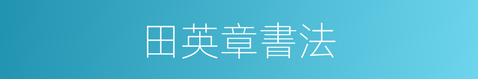 田英章書法的同義詞