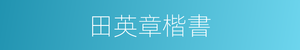 田英章楷書的同義詞