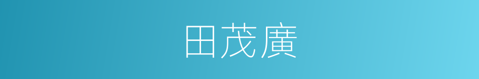 田茂廣的同義詞