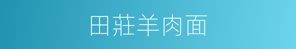 田莊羊肉面的同義詞