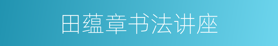 田蕴章书法讲座的同义词