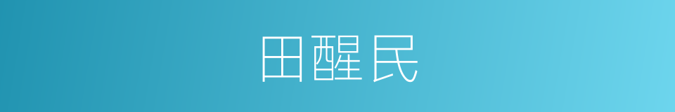 田醒民的意思