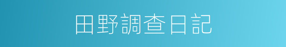 田野調查日記的同義詞
