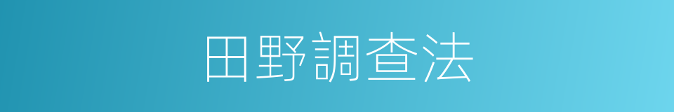 田野調查法的同義詞