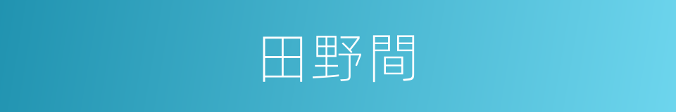 田野間的同義詞