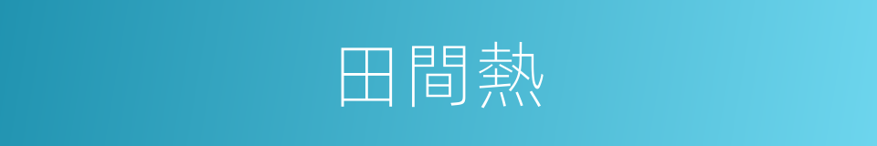 田間熱的同義詞