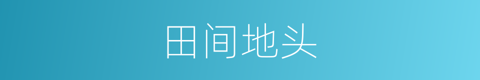 田间地头的意思