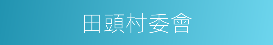 田頭村委會的同義詞