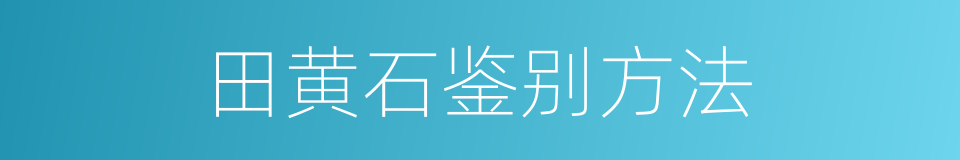 田黄石鉴别方法的同义词