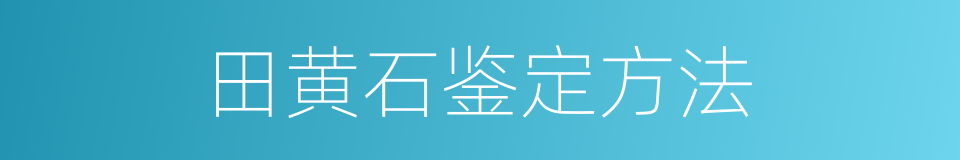 田黄石鉴定方法的同义词