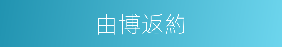由博返約的意思