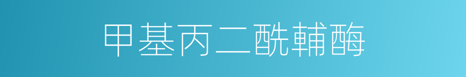甲基丙二酰輔酶的同義詞