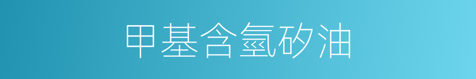 甲基含氫矽油的同義詞